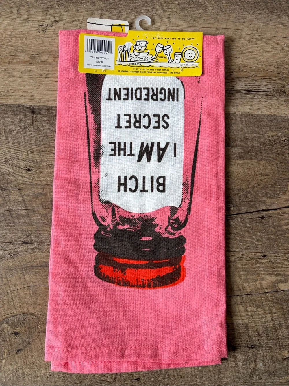 Blue Q “B*tch I Am The Secret Ingredient” Colorful Funny Dish Towel 21”x 28” NEW